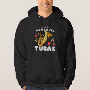 Just A Girl Who Loves Tubas  Cute Girls Tuba Hoodie
