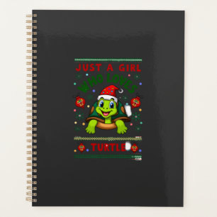 Just A Girl Who Loves Turtle Matching Christmas Pa Planner