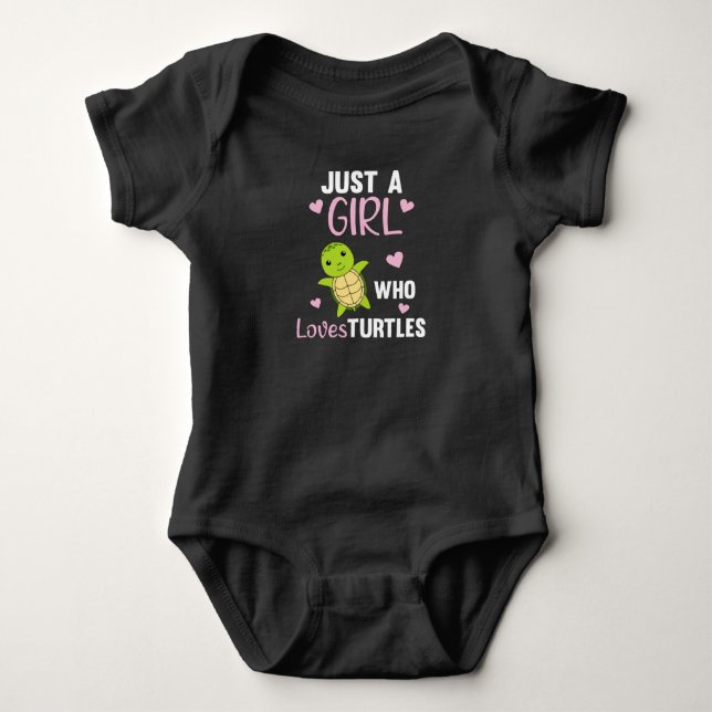 Just A Girl Who Loves Turtles Baby Bodysuit (Front)