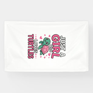 Just a Girl Who Loves Turtles Cute Turtle Vector D Banner