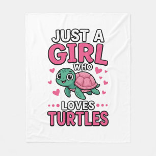Just a Girl Who Loves Turtles Cute Turtle Vector D Fleece Blanket