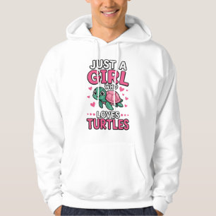 Just a Girl Who Loves Turtles Cute Turtle Vector D Hoodie