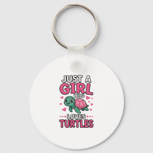 Just a Girl Who Loves Turtles Cute Turtle Vector D Key Ring