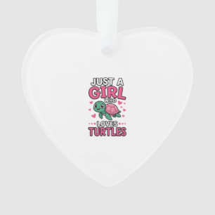 Just a Girl Who Loves Turtles Cute Turtle Vector D Ornament