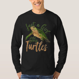 Just A Girl Who Loves Turtles Ocean Animal Women T T-Shirt