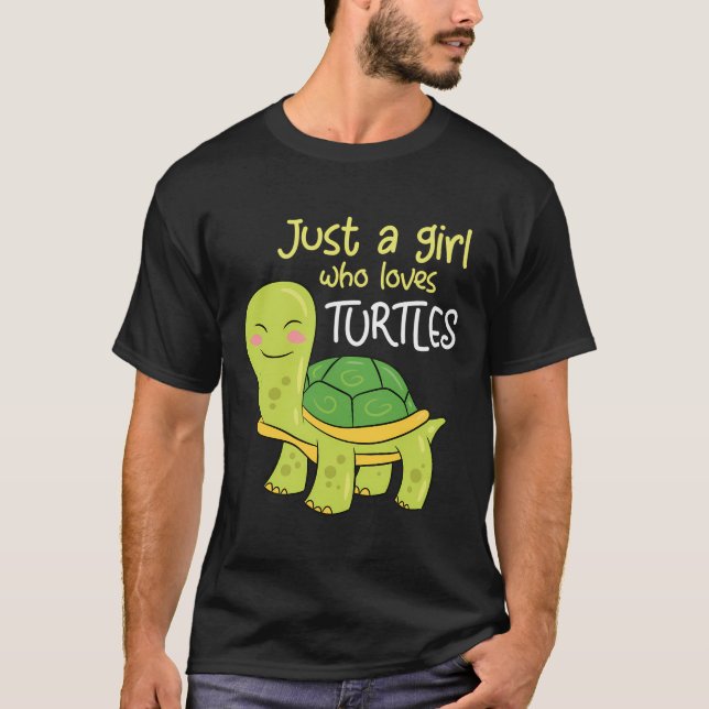 Just A Girl Who Loves Turtles Sea Turtle Girl T-Shirt (Front)