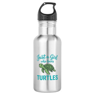 Just a Girl Who Loves Turtles Vintage Engraving Te 532 Ml Water Bottle