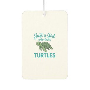 Just a Girl Who Loves Turtles Vintage Engraving Te Car Air Freshener