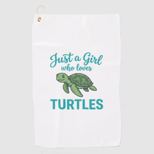 Just a Girl Who Loves Turtles Vintage Engraving Te Golf Towel