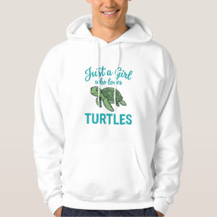 Just a Girl Who Loves Turtles Vintage Engraving Te Hoodie