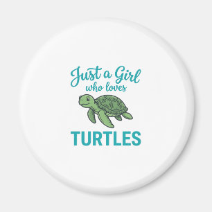 Just a Girl Who Loves Turtles Vintage Engraving Te Magnet