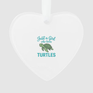 Just a Girl Who Loves Turtles Vintage Engraving Te Ornament