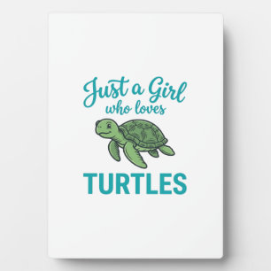 Just a Girl Who Loves Turtles Vintage Engraving Te Plaque
