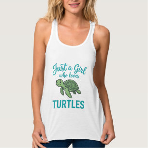 Just a Girl Who Loves Turtles Vintage Engraving Te Singlet