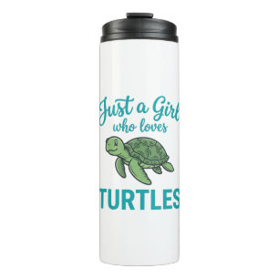 Just a Girl Who Loves Turtles Vintage Engraving Te Thermal Tumbler