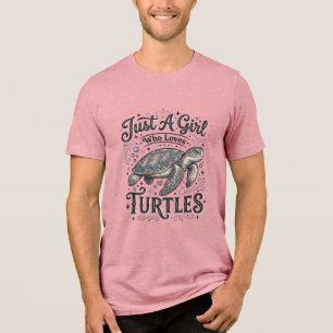 Just A Girl Who Loves Turtles Vintage Shirt Design