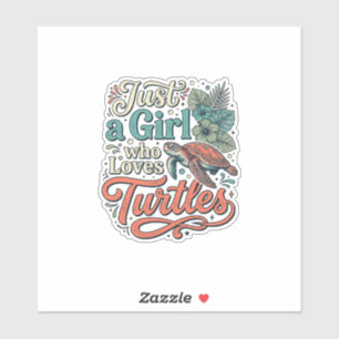 Just a Girl Who Loves Turtles Vintage Shirt Design