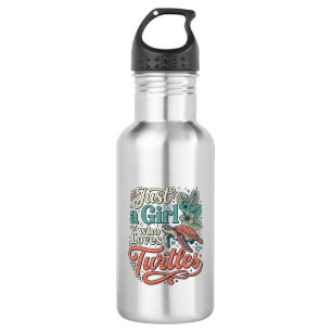Just a Girl Who Loves Turtles Vintage Shirt Design 532 Ml Water Bottle