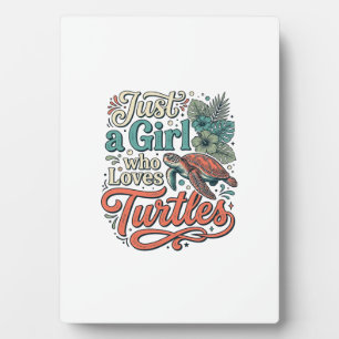 Just a Girl Who Loves Turtles Vintage Shirt Design Plaque