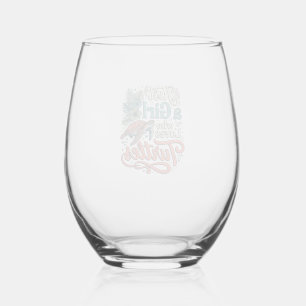 Just a Girl Who Loves Turtles Vintage Shirt Design Stemless Wine Glass