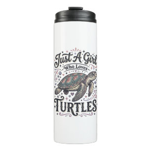 Just A Girl Who Loves Turtles Vintage Shirt Design Thermal Tumbler