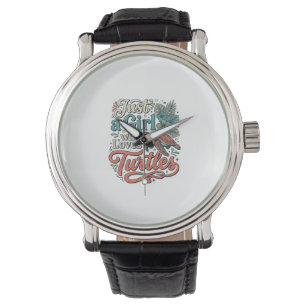 Just a Girl Who Loves Turtles Vintage Shirt Design Watch