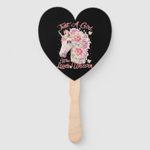 Just A Girl Who Loves Unicorn Hand Fan