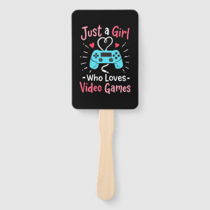 Just A Girl Who Loves Video Games Hand Fan