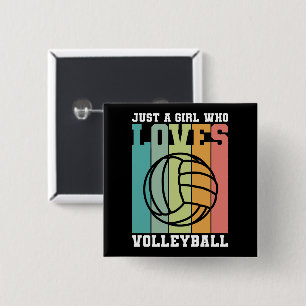 Just a girl who loves Volleyball 15 Cm Square Badge