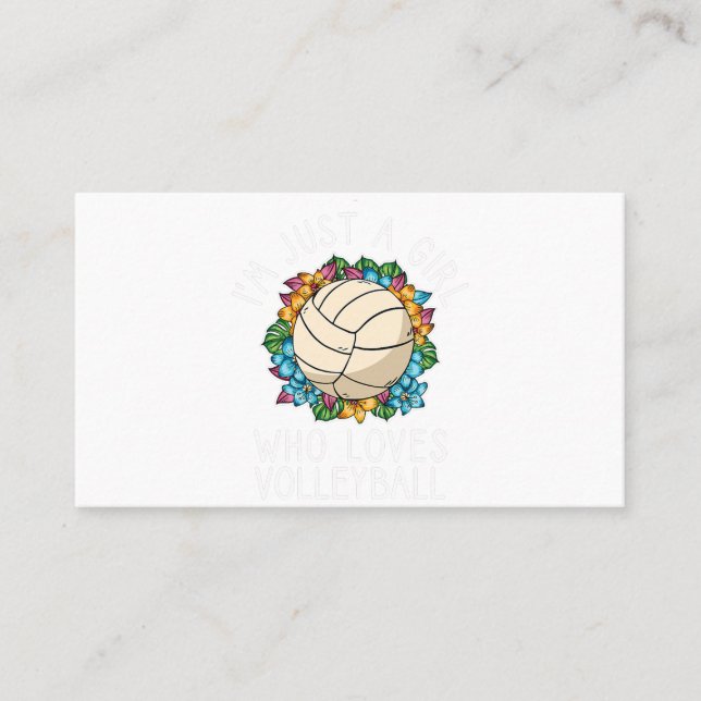 Just A Girl Who Loves Volleyball for teen girls Business Card (Front)