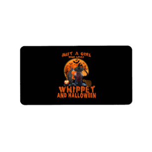 Just A Girl Who Loves Whippet Dog And Halloween Label