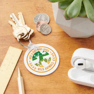 Just a girl who loves wild animals gift key ring