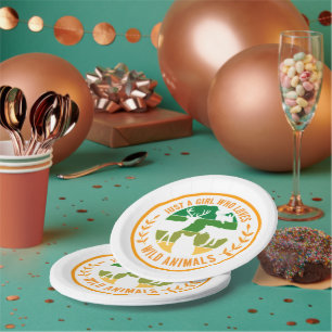 Just a girl who loves wild animals gift paper plate