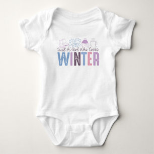 Just a Girl Who Loves Winter Cute Seasonal Design Baby Bodysuit