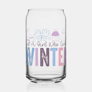 Just a Girl Who Loves Winter Cute Seasonal Design Can Glass