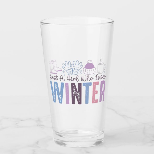 Just a Girl Who Loves Winter Cute Seasonal Design Glass (Front)