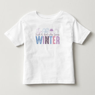 Just a Girl Who Loves Winter Cute Seasonal Design Toddler T-Shirt