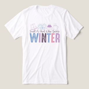 Just a Girl Who Loves Winter Cute Seasonal Design Tri-Blend Shirt