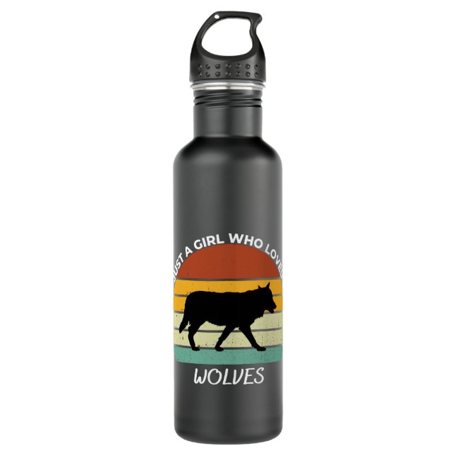 Just a girl who loves wolves 710 ml water bottle (Front)