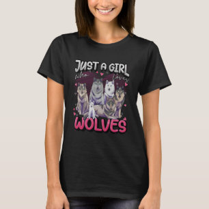 Just A Girl Who Loves Wolves Cute Wolf Girls T-Shirt