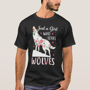 Just A Girl Who Loves Wolves Cute Wolf Silhouette T-Shirt