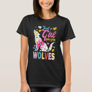 Just A Girl Who Loves Wolves Cute Wolf T-Shirt