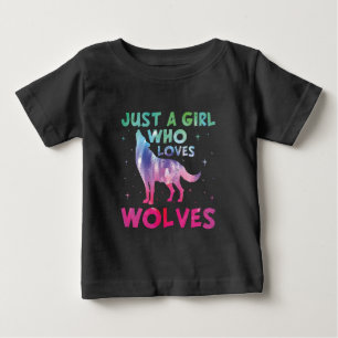 Just A Girl Who Loves Wolves Watercolor Baby T-Shirt
