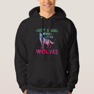 Just A Girl Who Loves Wolves Watercolor Hoodie