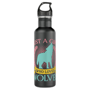 Just A Girl Who Loves Wolves Watercolor Style Teen 710 Ml Water Bottle