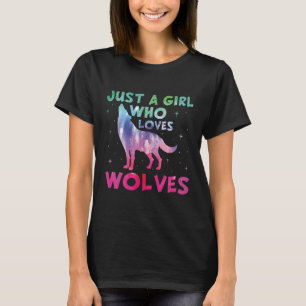 Just A Girl Who Loves Wolves Watercolor T-Shirt