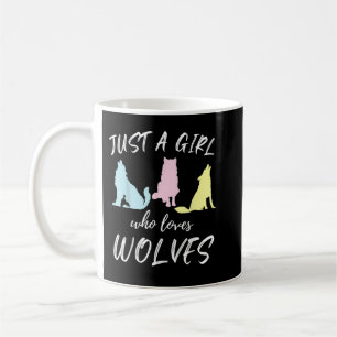 Just A Girl Who Loves Wolves Wolf Lover Theme Nove Coffee Mug
