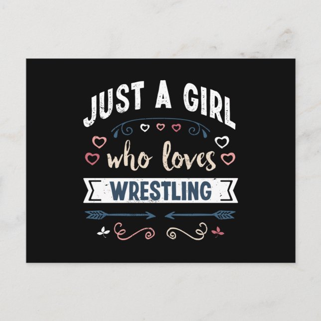 Just a Girl who loves Wrestling Funny Gifts Postcard (Front)