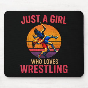 Just A Girl Who Loves Wrestling Funny Wrestler Wre Mouse Pad