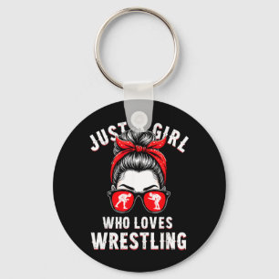 Just a Girl Who Loves Wrestling Wrestler Joke Key Ring